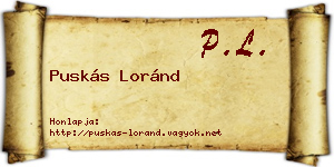 Puskás Loránd névjegykártya