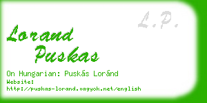 lorand puskas business card