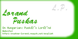 lorand puskas business card